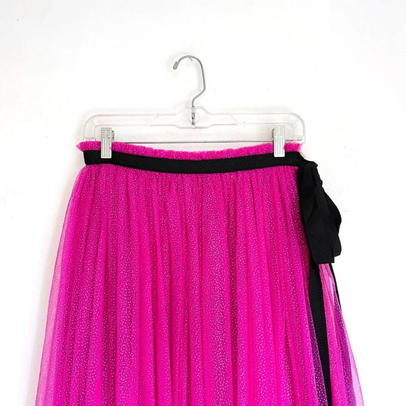 NWT Staud Hot Pink Tulle Poppy Maxi Skirt Size Small - Picture 3 of 7